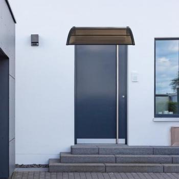 Mellerud Marquesina de Puertas 120x80 con Cubierta de Plástico Negro-Marrón