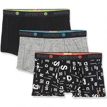 Superdry OL Sport Trunk Triple Boxer, Gris (Pack de 3)