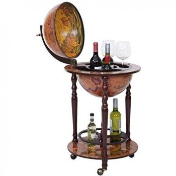 Mini Bar con Ruote Mappamondo Elegante Hwc‑T874