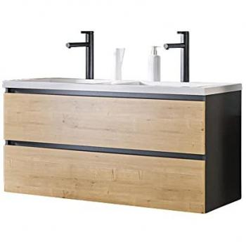 Waschtisch MODENA-56, 120 cm, anthrazit, Hamilton Eiche Nb