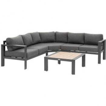 Mobilier de jardin Évasion graphite et honey 5 places