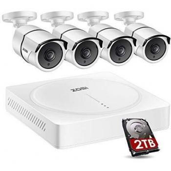 ZOSI 8 Channel Security Camera System with 4 x 1080P HD Cameras