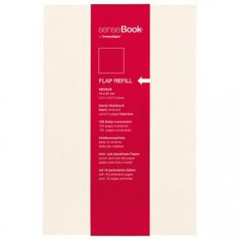 TRANSOTYP senseBook FLAP Nachfüllpack A5 blanko, M, 135 Seiten beige
