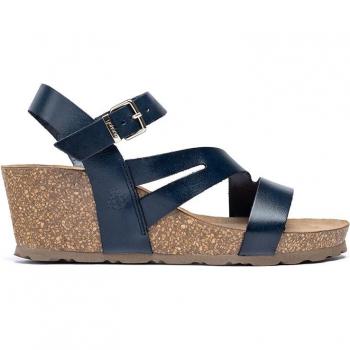 Sandalias de cuña de piel de Yokono, modelo Cadiz 302 en azul
