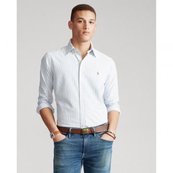 Chemise Polo Ralph Lauren Coupe Droite en Oxford Bleu