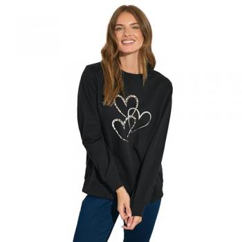 Sweat-shirt M & Co Caur à Imprimé Animal Noir