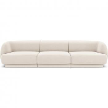 Micadoni Velvet Sofa 3 Places Beige Clarity
