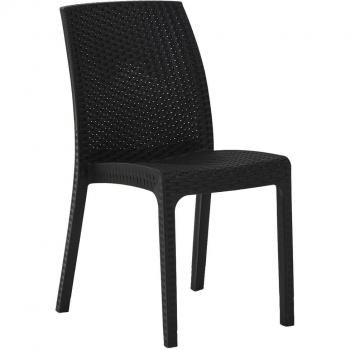 Chaise de jardin empilable Virginia en polypropylène antracite 47x59x86 cm