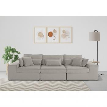 RAUM.ID 3‑Sitzer „Florid“ – Leinen/Baumwolle Mix, 280 cm breit