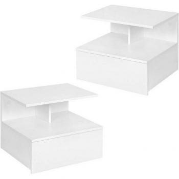 Hängeschrank Nachttisch Weiß 2er Set