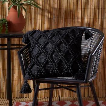 Alda Durable Black Outdoor Cushion 43cm x 43cm