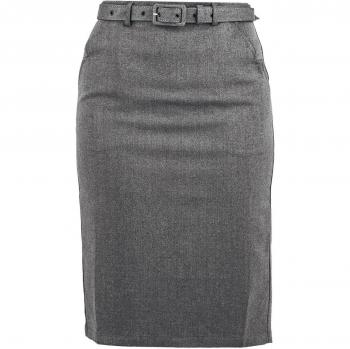 Jupe mi‑longue rockabilly “Voodoo Vixen” – style crayon, avec ceinture, disponible S‑XXL, femme, gris métallisé