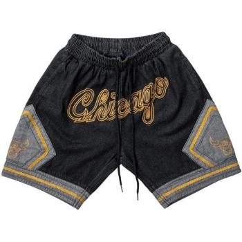 Pantalones cortos masculinos con retales y cordón SEVEYFAN