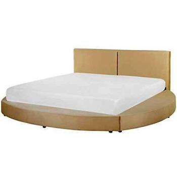 Lit hydrothermique Beliani Laval 180×200 cm – Velours beige