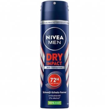 Nivea Hommes: Dry Impact anti-sudation spray 150 ml, 72 h protection, dual‑active