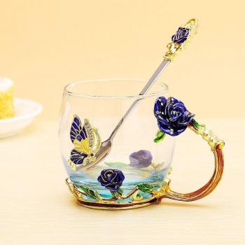 Tazas de Cristal con Diseño de Mariposa