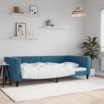 Lit de repos 100x200 cm velours bleu