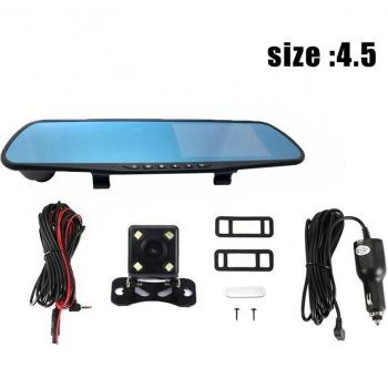 1080P FHD LCD Dash Cam with Dual Front and Rear Cameras
