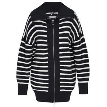DreiMaster Strickjacke Damen Marine Wollweiss XL/2XL