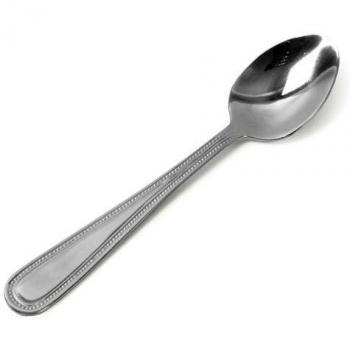 Genware 12‑Piece Bead Coffee Spoon Collection, Stainless Steel