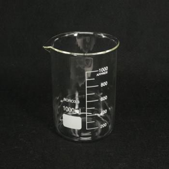 Bécher laboratoire 1000 mL, verre borosilicate, paroi épaisse G3.3