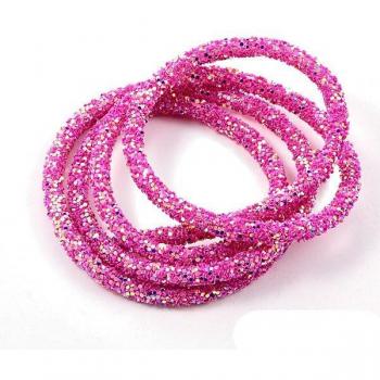 1 Yard Multi-Color 6mm Resin Rhinestone Glitter Tube Cord Trimming, Ideal for Weddings F0144