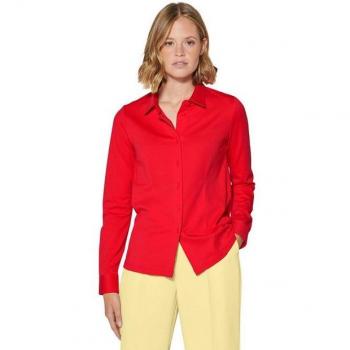 Tomatenrote Schlichte Jerseybluse (MADELEINE) Größe 44
