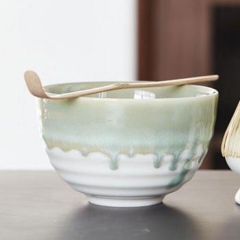 Japanese Matcha Tea Set with Bamboo Whisk and Ceramic Matcha Bowl