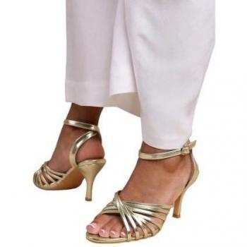 Wo ist das von? Damen Sandalen Zypern, Metallic Silber EU 40,5 / UK 7