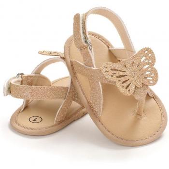 Baby Girl Summer Sandals Lovely Butterfly Princess Dress Anti-Skid Flip Flops for Newborn Infant Kids Solid Butterfly