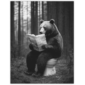 Grizzly Bear Forest Scene Canvas