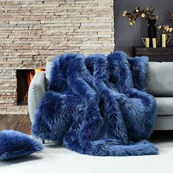 Celestial Navy Fuzz: Plush Home Accent Blanket