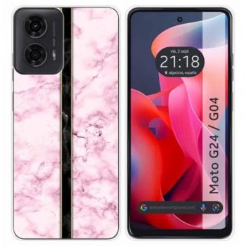 Funda de Silicona para Motorola Moto G04 / G24 con Diseño de Mármol 04