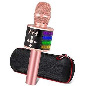 Ankuka Karaoke Wireless Microphones Speaker, 4 in 1 Handheld Portable Bluetooth Home KTV Player, Superior Audio Quality for Singing & Recording, Compatible with Android & iOS