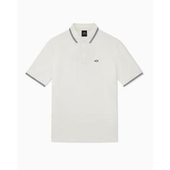 Armani Exchange AX Classic Polo – White with Black Accents, L