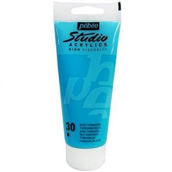 Tube de peinture acrylique 100 ml Bleu Turquoise Pébéo
