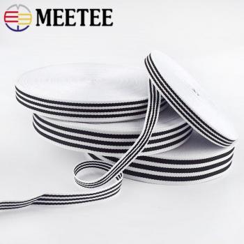 30M Black White Stripe Polyester Webbing Tape