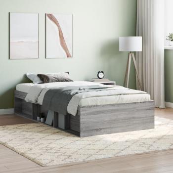 VidaXL Grey Sonoma Bed Frame 90x190 cm Single