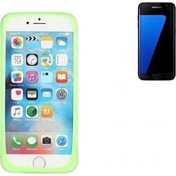 Cubierta de silicona con anillo para Samsung Galaxy S7 edge, verde