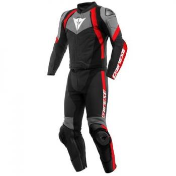 Dainese 54 S/M – Avro 4 Motorradleder‑Kombi (Schwarz/Grau/Rot)