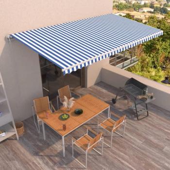 Tienda de playa retráctil 600x350 cm azul y blanco