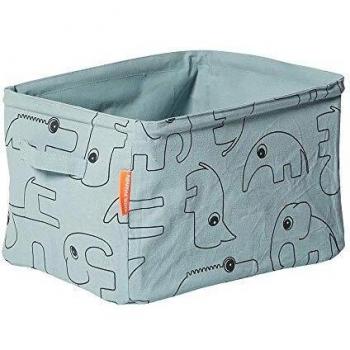 Cesto Portagiochi Reversibile con Tasca Laterale e Chiusura a Zip