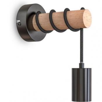 Industrial Wandleuchte mit Holz