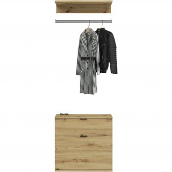 Garderoben-Set „Trondheim“ – 61 cm Breite, 3‑teilige Einheit mit Zwischenbauelement für Hochschränke
