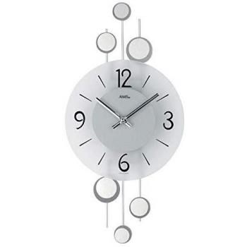 AMS Wanduhr Holz Silber 63x32x18 cm