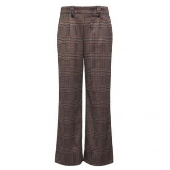 QS Interlock-Jeansstoff Hose – Patterned Wide Leg, Knopf-Detail