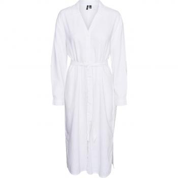Chemise poignets boutonnés col chemise manches avec revers manches longues blanc en lin Dee