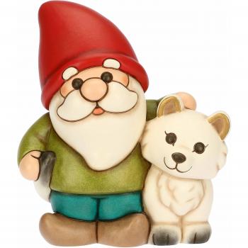 Gnomo Oliver Volpe Bianca Ceramica 14,1 x 9,3 x 15,8 cm – Regalo di Natale
