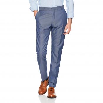 Pantalones de Traje para Hombre Medium Blue Melange