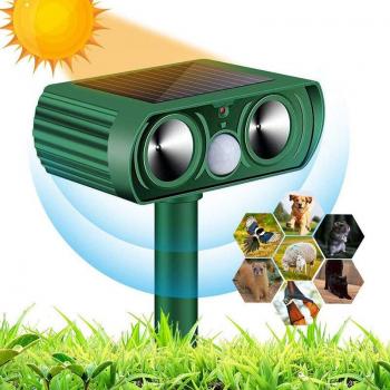 Répulsif Chat Ultrason Solaire Repulsif Chat Exterieur Sensibilité et Fréquence Réglable Ultrason Chat pour Repousser Animaux Nuisibles Protecteur de Jardin